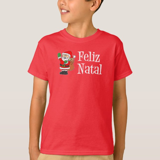 Feliz Natal Santa T-Shirt (Front)