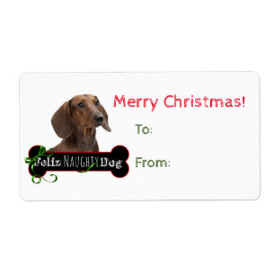 Feliz Naughty Dachshund Gift Stickers