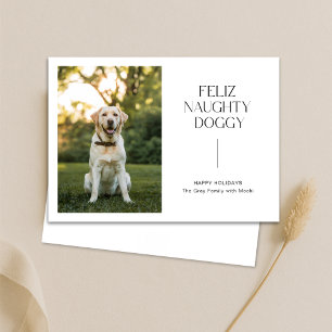 Feliz Naughty Doggy Photo Pet Christmas Card