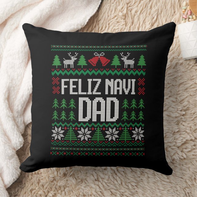 Feliz Navi Dad Funny Ugly Sweater Christmas Cushion (Blanket)