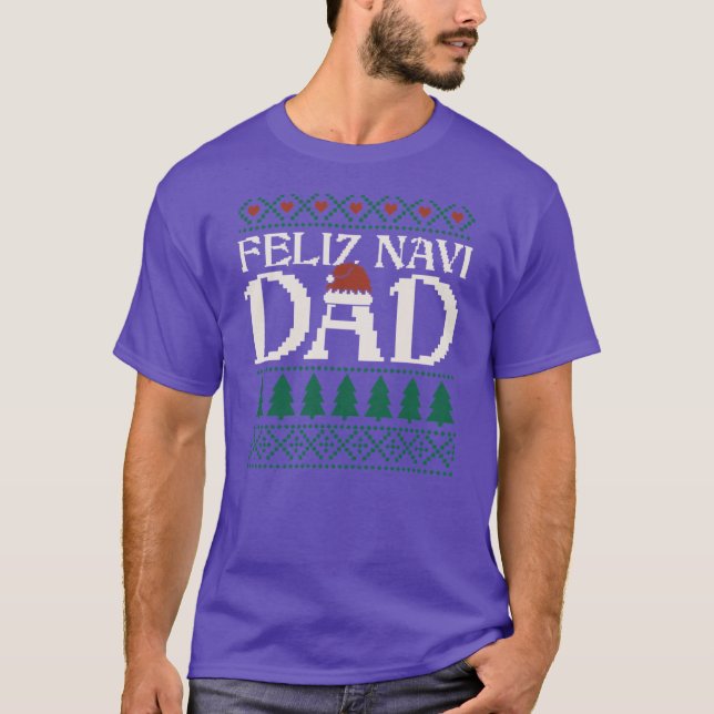 Feliz Navi Dad Ugly Christmas Sweater Funny Spanis (Front)