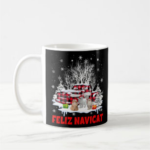 Feliz NaviCat Merry Christmas Santa Cat With Red P Coffee Mug