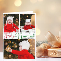 Feliz Navidad 3 Photo Folded Spanish Christmas