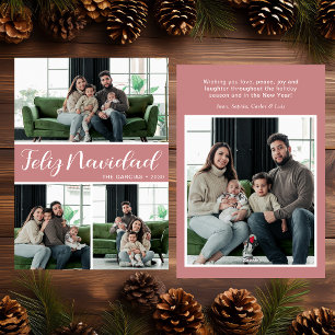 Feliz Navidad 4 Photo Flat Holiday Card