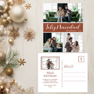 Feliz Navidad 4 Photo Holiday Postcard