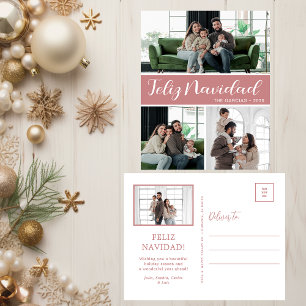 Feliz Navidad 4 Photo Holiday Postcard