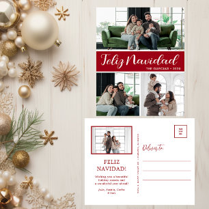 Feliz Navidad 4 Photo Holiday Postcard