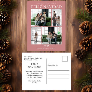 Feliz Navidad 4 Photo Holiday Postcard