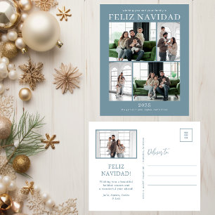 Feliz Navidad 5 Photo Holiday Postcard