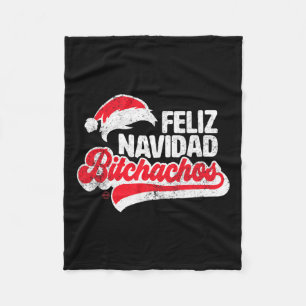 Feliz Navidad Achos Funny Santa Claus Spanish Xmas Fleece Blanket