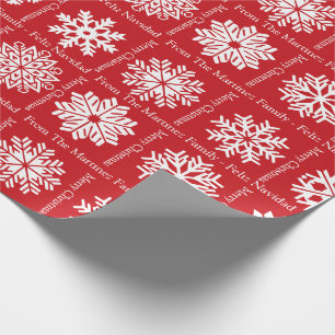 Feliz Navidad Add Family Recipients Name Christmas Wrapping Paper