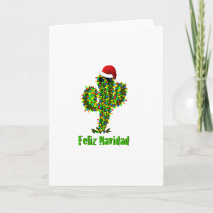 Feliz Navidad - Arizona Christmas Saguaro Lights Holiday Card