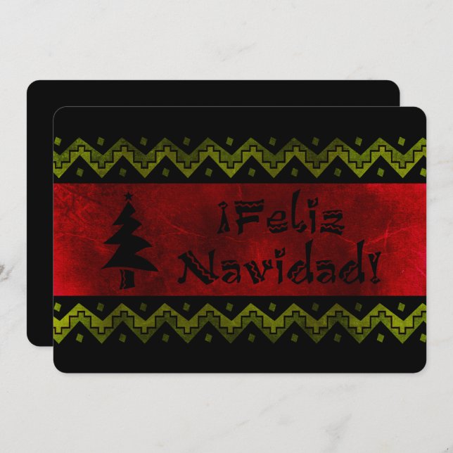 Feliz Navidad arriba Invitation (Front/Back)