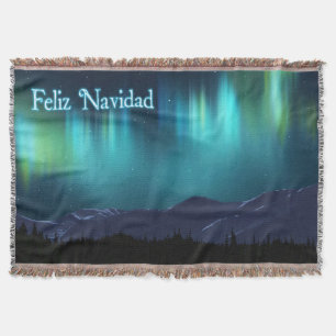 Feliz Navidad - Aurora Borealis Throw Blanket