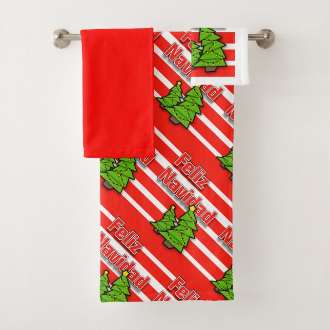 Feliz Navidad Bath Towel Set (Insitu)