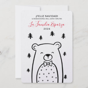 Feliz Navidad Bear in the Woods Holiday Card