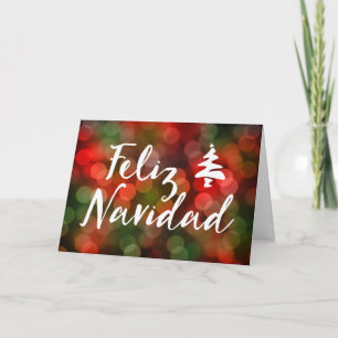 Feliz Navidad (bokeh lights) Holiday Card