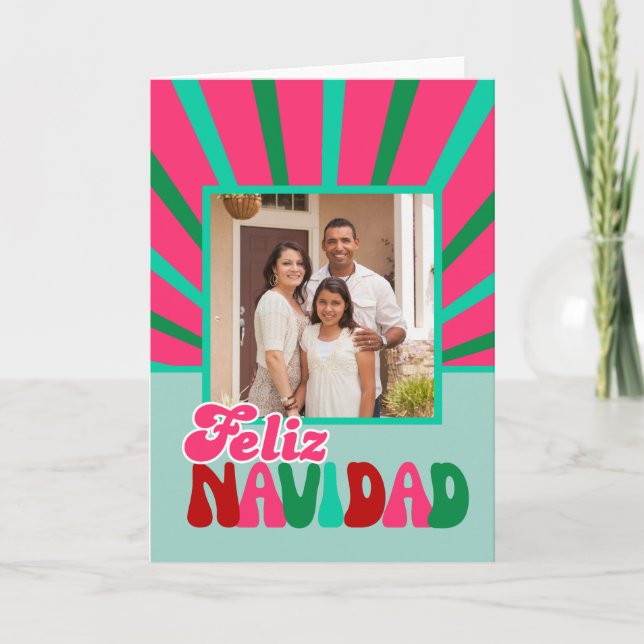 Feliz Navidad - Bright Maximalist  Holiday Card (Front)