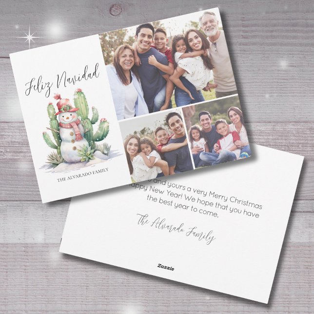 Feliz Navidad Cactus Photo Christmas Holiday Card (Feliz Navidad Cactus Photo Christmas Holiday Card )