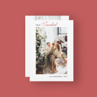 Feliz Navidad Calligraphy Photo Red