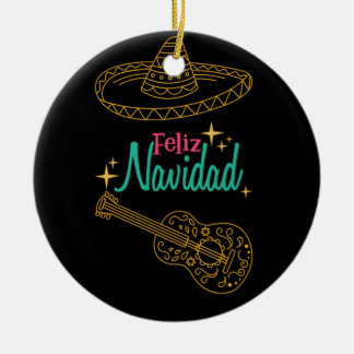 feliz navidad ceramic tree decoration
