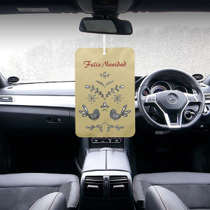 Feliz Navidad Christian Verse Golden  Car Air Freshener