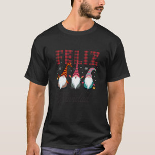 Feliz Navidad Christmas Buffalo Plaid Gnomes Desig T-Shirt