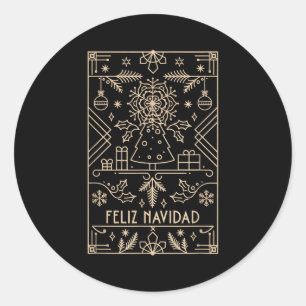 Feliz Navidad, Christmas Classic Round Sticker
