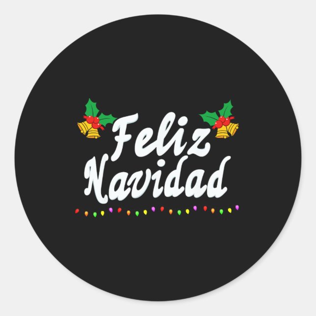 Feliz Navidad Christmas Family Men Women Kid Mexic Classic Round Sticker (Front)