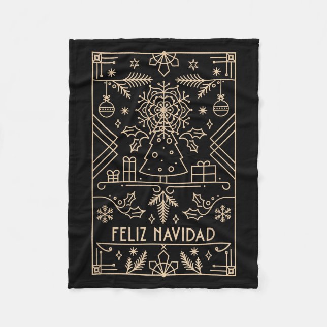 Feliz Navidad, Christmas  Fleece Blanket (Front)