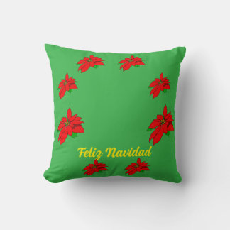 Feliz Navidad Christmas Throw Pillow