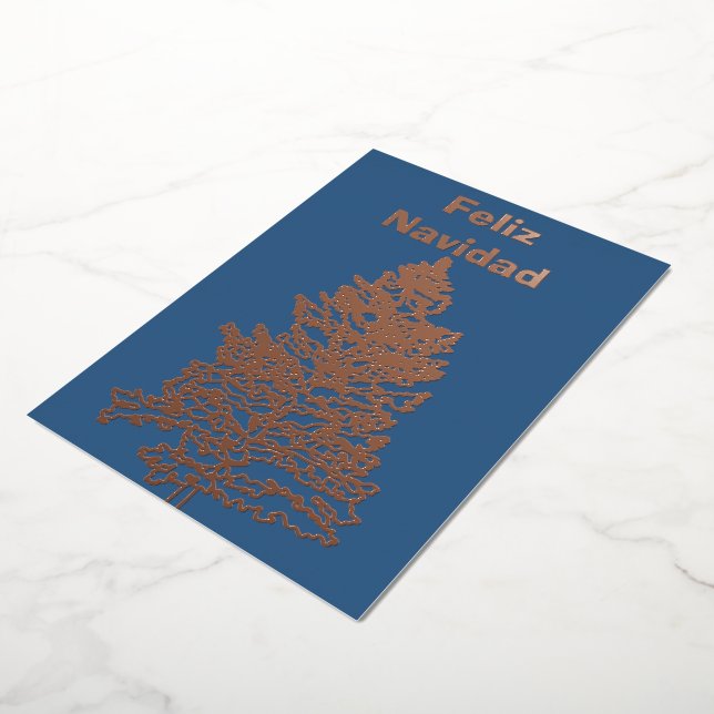 Feliz Navidad Christmas Tree Holiday Rose Gold  (Rotated)