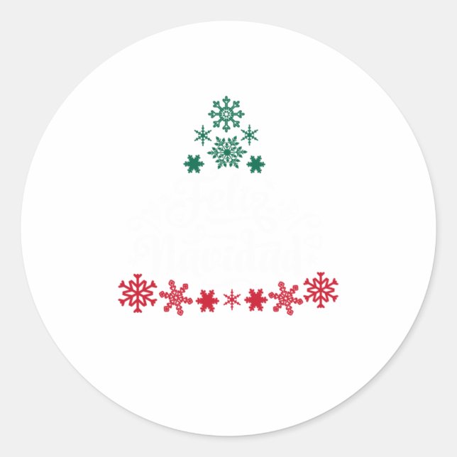 Feliz Navidad Christmas Tree Mexican Spa Classic Round Sticker (Front)