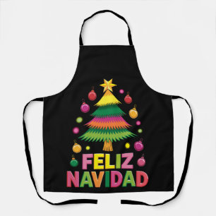 Feliz Navidad Christmas Tree Spanish Holiday Xmas Apron