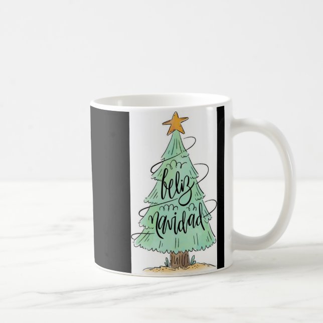 Feliz Navidad Christmas Tree T Shirt  Coffee Mug (Right)