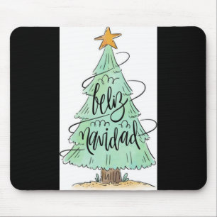 Feliz Navidad Christmas Tree T Shirt  Mouse Pad
