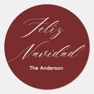 feliz navidad classic round sticker