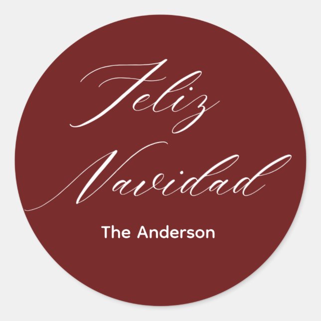 feliz navidad classic round sticker (Front)
