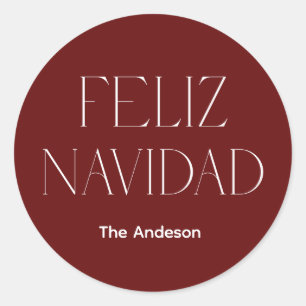 feliz navidad  classic round sticker
