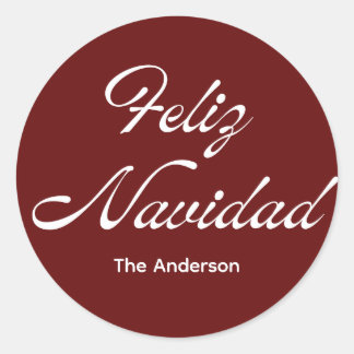 feliz navidad classic round sticker