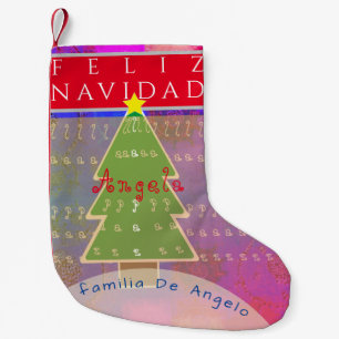"Feliz Navidad" Custom Name&Message Small Christmas Stocking