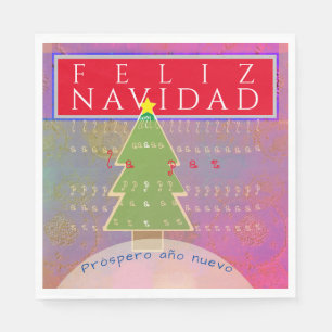 "Feliz Navidad" Custom Short Message Christmas Napkin