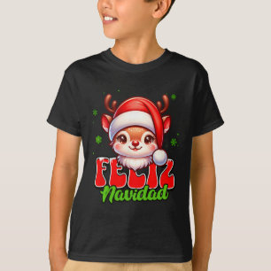 Feliz Navidad Cute Reindeer Christmas T-Shirt