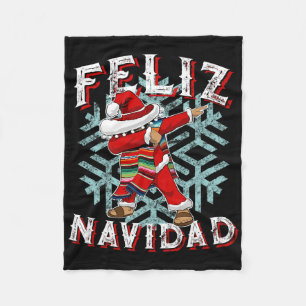 Feliz Navidad Dabbing Christmas Sombrero  Fleece Blanket