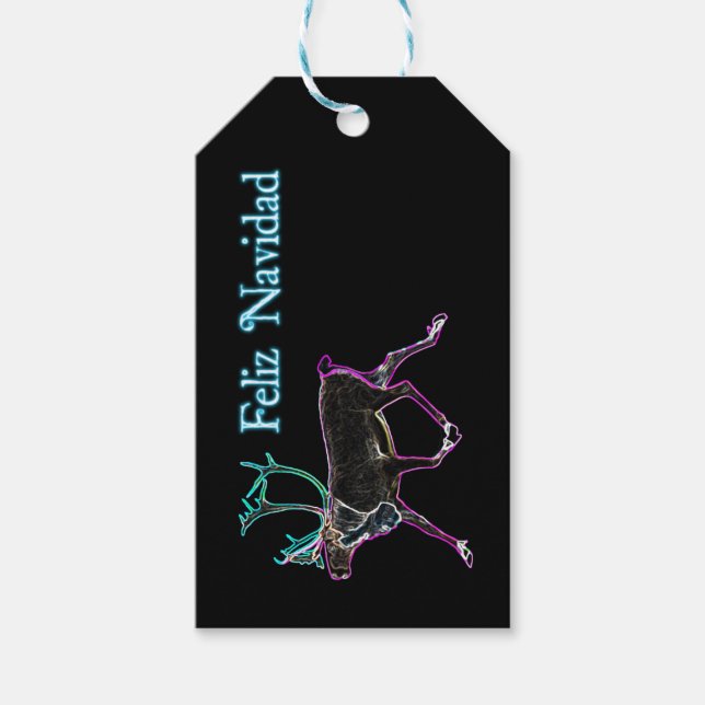 Feliz Navidad - Electric Caribou Gift Tags (Front)