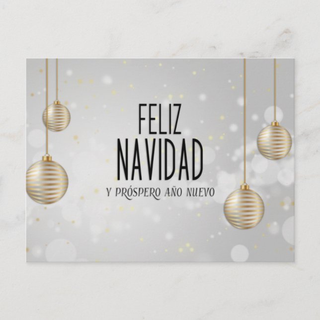 Feliz Navidad elegant design Postcard (Front)