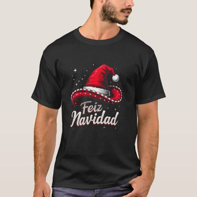 Feliz Navidad Family Matching Pajama Funny Christm T-Shirt (Front)