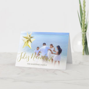 Feliz Navidad Family Photo Parol Spanish Card