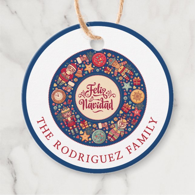 Feliz Navidad Favour Tags (Front)