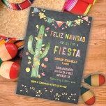 Feliz navidad Fiesta Cactus watercolor Invitation<br><div class="desc">Ole',  Celebrate the Christmas Mexican Style with this colourful and fun,  watercikir Feliz Navidad christmas invitation with a cactus decorated with christmas lights and ornaments. Features a colourful banner Papel Picado against a chalkboard background.</div>